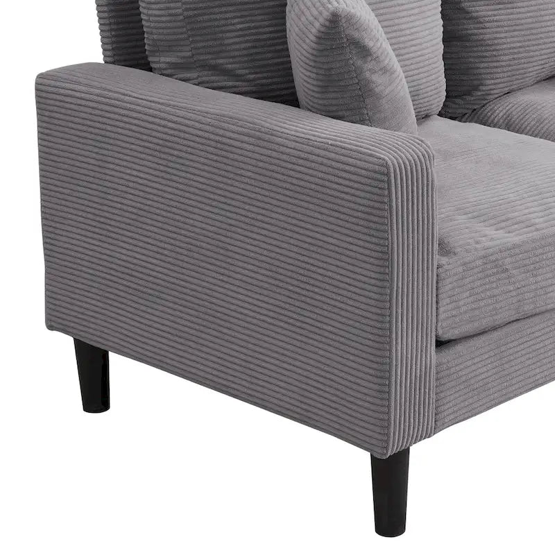 Modern Upholstered Sofa with 2 Pillows and High Density Foam Cushion, Wooden Frame for Home Lounge Area and Office