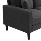 Modern Upholstered Sofa with 2 Pillows and High Density Foam Cushion, Wooden Frame for Home Lounge Area and Office