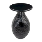 HomeRoots 20 Black Solid Wood Round Pedestal End Table - 15' X '20.1' X '15