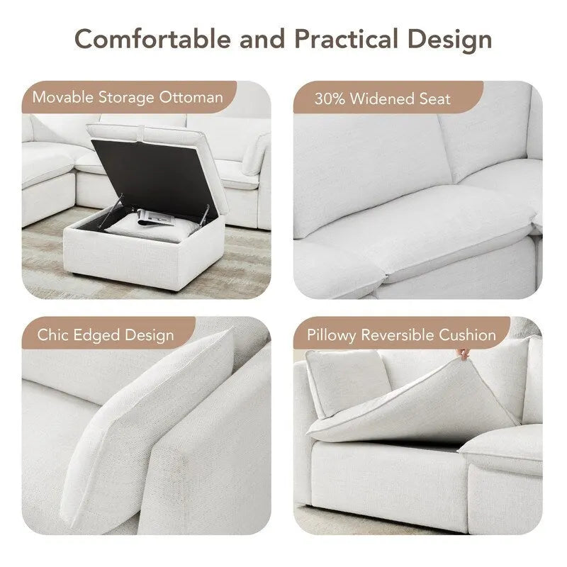 Cypress V-shape Sectional Couches Modular Sofa