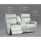 71.5 Leather Zero Gravity Power Recliner Loveseat Sofa with Power Headrest, USB&USB-C Port