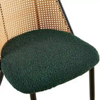 Dining Chairs Set of 4,Boucle Chairs with Natural Cane Back