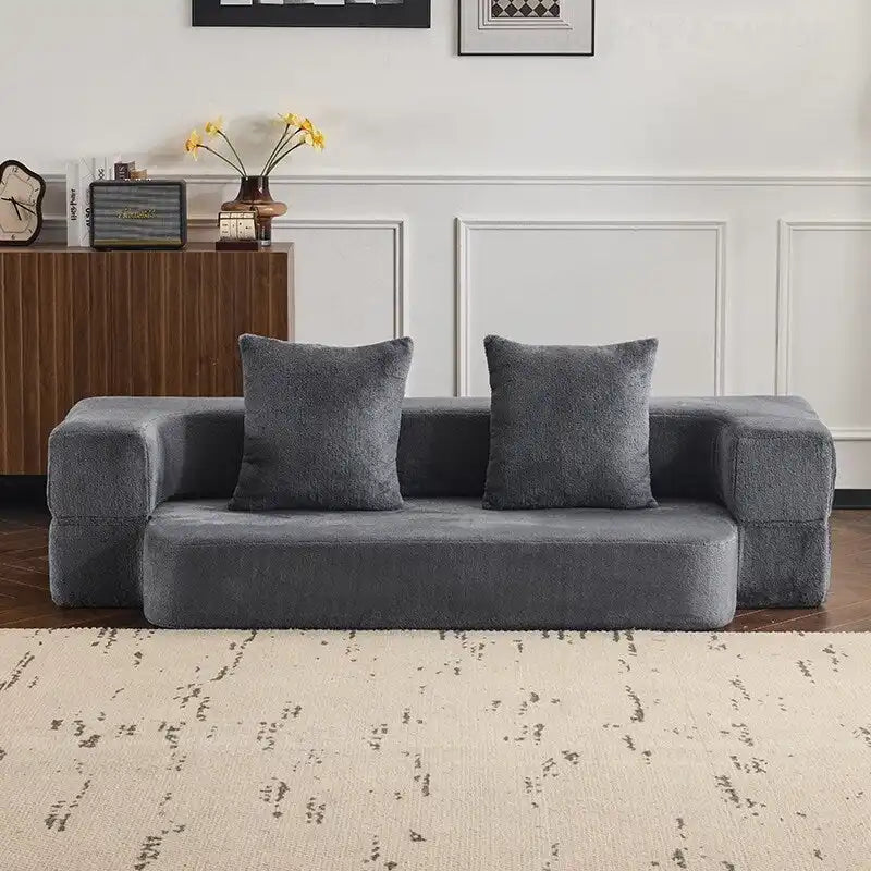 Versatile Transformable Sofa with Ottoman Stools for Compact Spaces