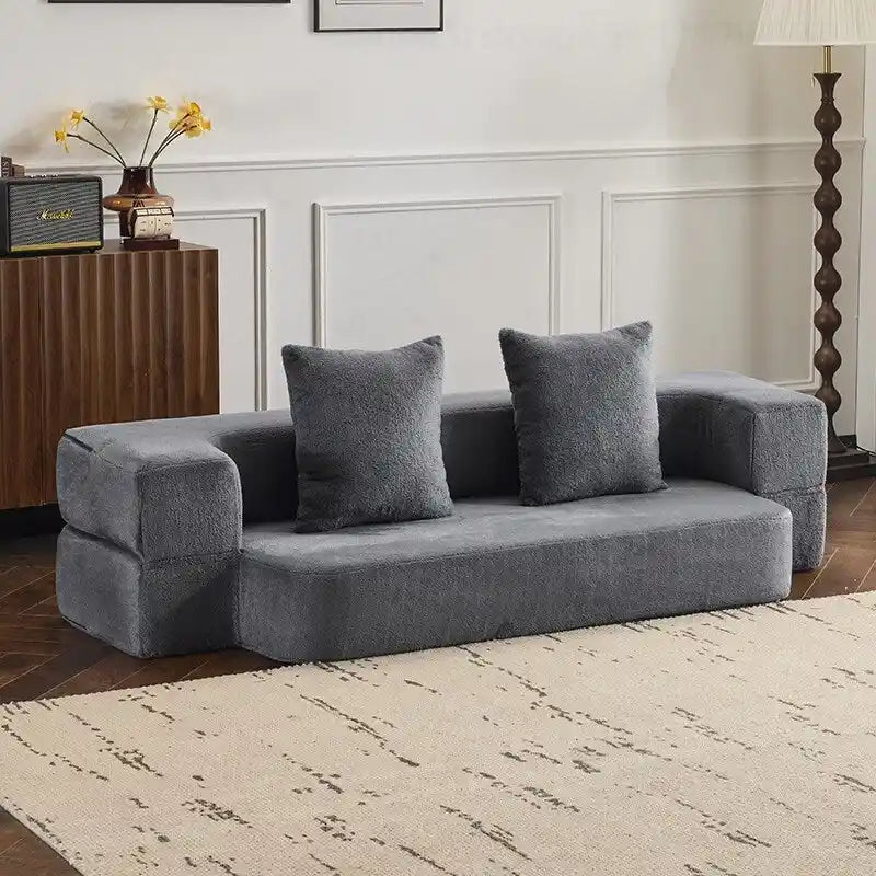 Versatile Transformable Sofa with Ottoman Stools for Compact Spaces