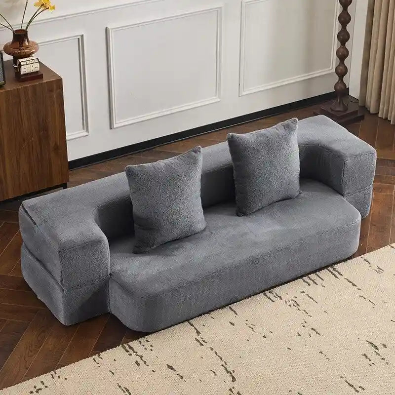 Versatile Transformable Sofa with Ottoman Stools for Compact Spaces