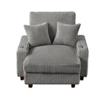 Upholstered Chaise Lounge with Adjustable Backrest Lounge Chair