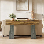 Table d'entrée de ferme, console de canapé en bois de 63 pouces de long