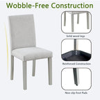 Dining Chairs Set of 2, Modern Kitchen & Dining Room Chairs, Upholstered Linen Cushion Seat and Rubber Wood Legs