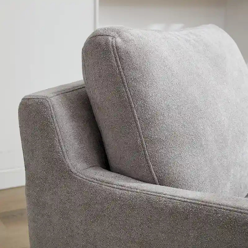 Swivel Accent Chair, Upholstered Skirted Swivel Chair with Removable Back Cushion, 360 Degree Comfy Armchair