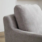Swivel Accent Chair, Upholstered Skirted Swivel Chair with Removable Back Cushion, 360 Degree Comfy Armchair