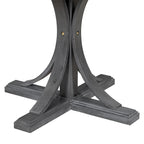 5-Piece Retro Round Dining Table Set Farmhouse Kitchen Dining Table Sets with Curved Trestle Table Legs for Dining Room