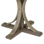 5-Piece Retro Round Dining Table Set Farmhouse Kitchen Dining Table Sets with Curved Trestle Table Legs for Dining Room