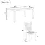 7-Piece Rustic Farmhouse Dining Table and Chair Sets Simple Dining Table and Chair Sets with Shaped Legs for Open-Concept Spaces