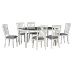 7-Piece Rustic Farmhouse Dining Table and Chair Sets Simple Dining Table and Chair Sets with Shaped Legs for Open-Concept Spaces