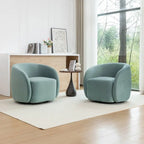 SEYNAR Modern Glam Velvet Upholstered 360 Degree Swivel Accent Armchair Set of 2