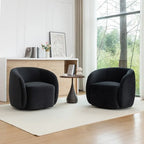 SEYNAR Modern Glam Velvet Upholstered 360 Degree Swivel Accent Armchair Set of 2