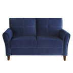 Brown Velvet Upholstery 1Pc Comfort Loveseat Plush Seatbacks Tufted Detail Solid Wood Frame Modern Living Room Furniture