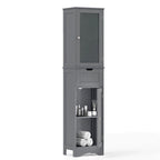 Costway Bathroom Tall Cabinet Freestanding Linen Tower with Doors & - See Details