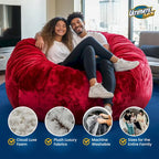 Ultimate Sack 6ft Bean Bag Chair, Oversized Indoor Comfy Lounger, Blue Suede