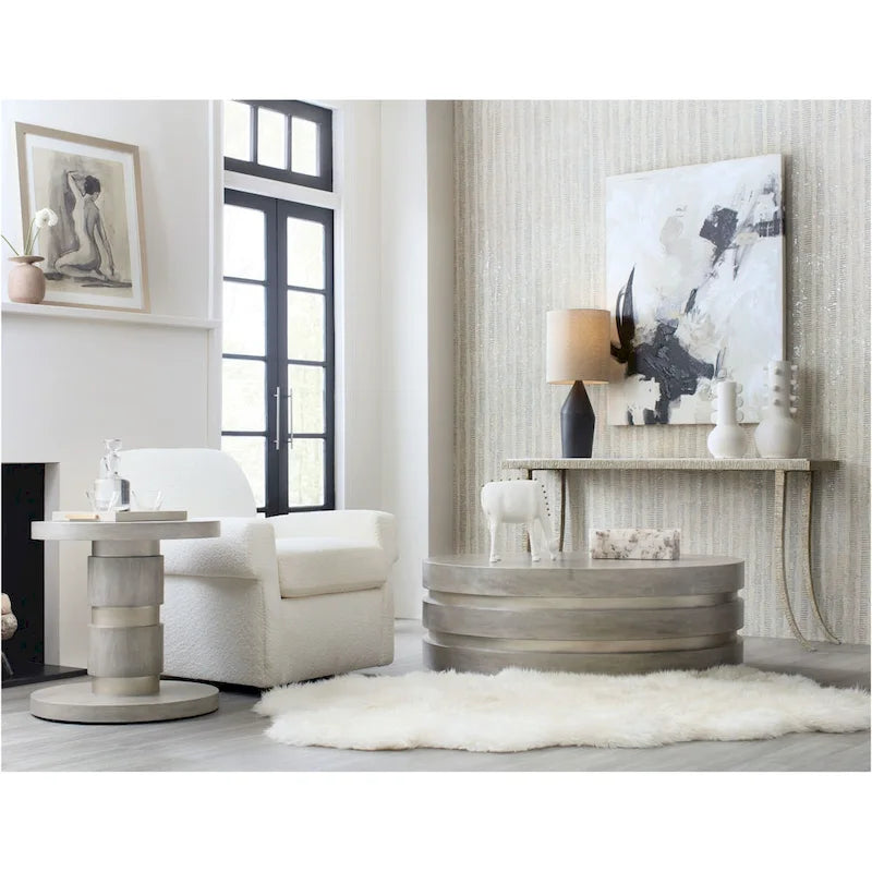 Hooker Furniture 628-85669-00 Sabre 14 Wide Marble Top Metal Console