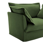 120 Chenille L-Shaped Sectional with Convertible Ottoman & 2 Pillows and 3-Seater Cloud Couch