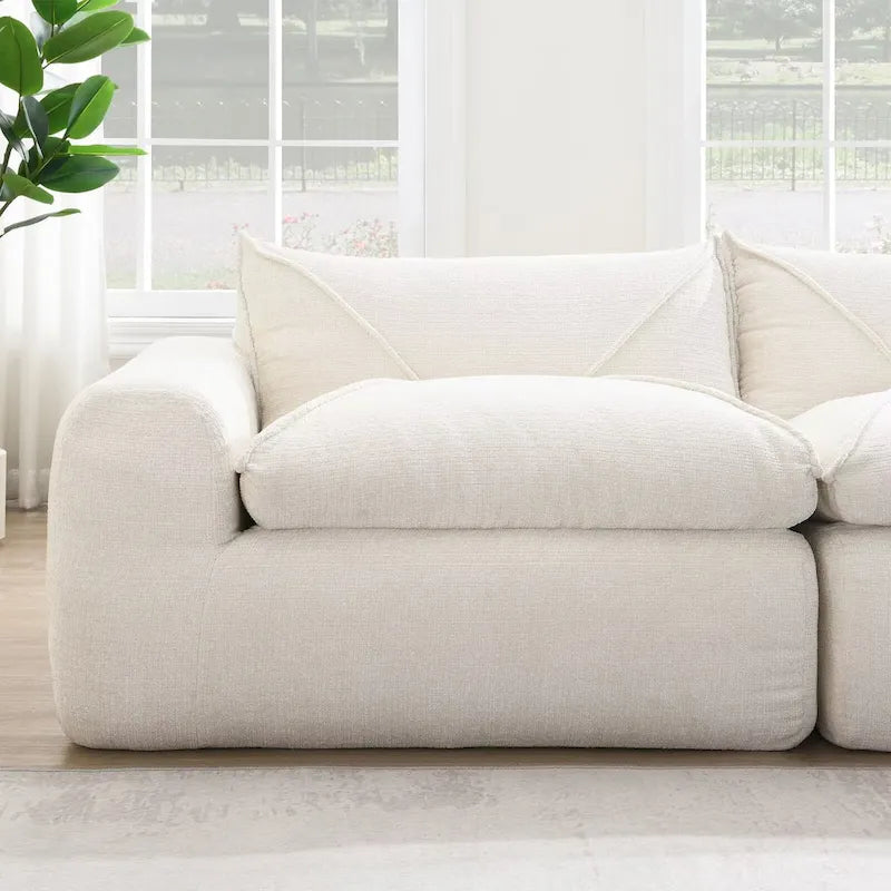 116  Fully Compressed Sofa with High Density Foam,Particle Chenille