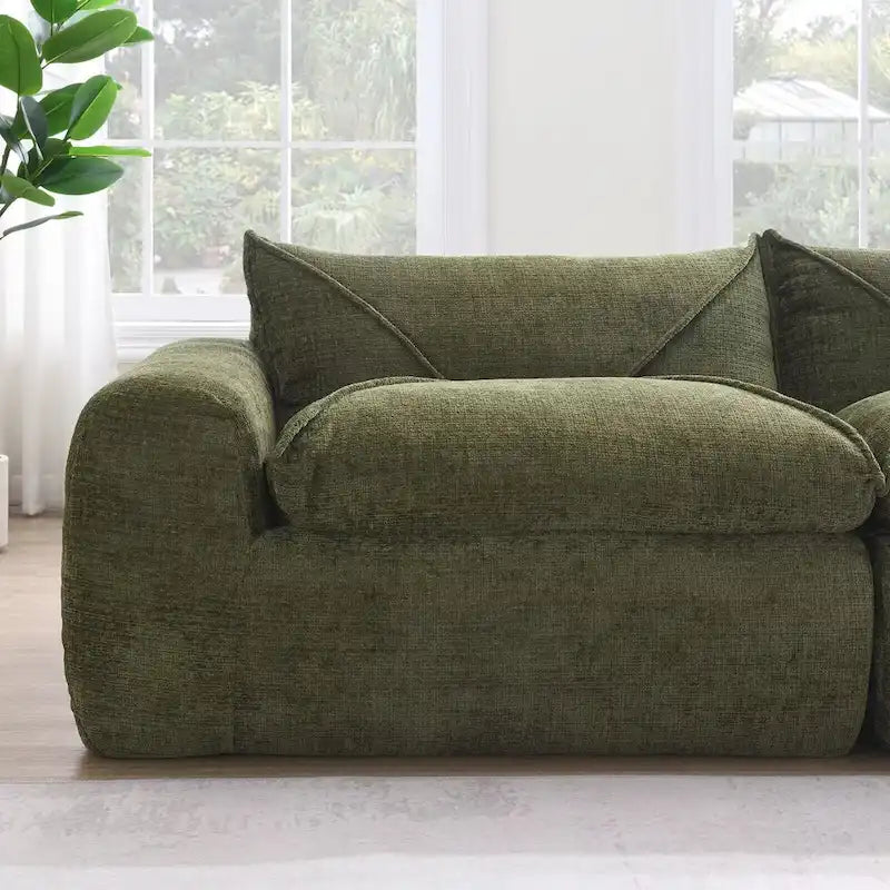 116  Fully Compressed Sofa with High Density Foam,Particle Chenille