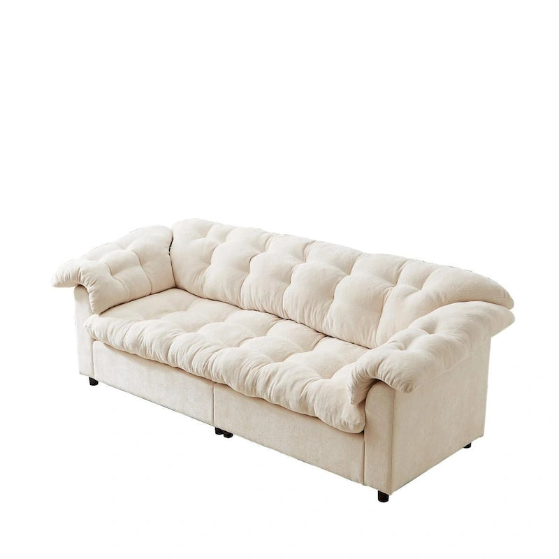 99.2  Chenille Comfort Deep Seat Sofa, Upholstered Fluffy Cloud Sofa