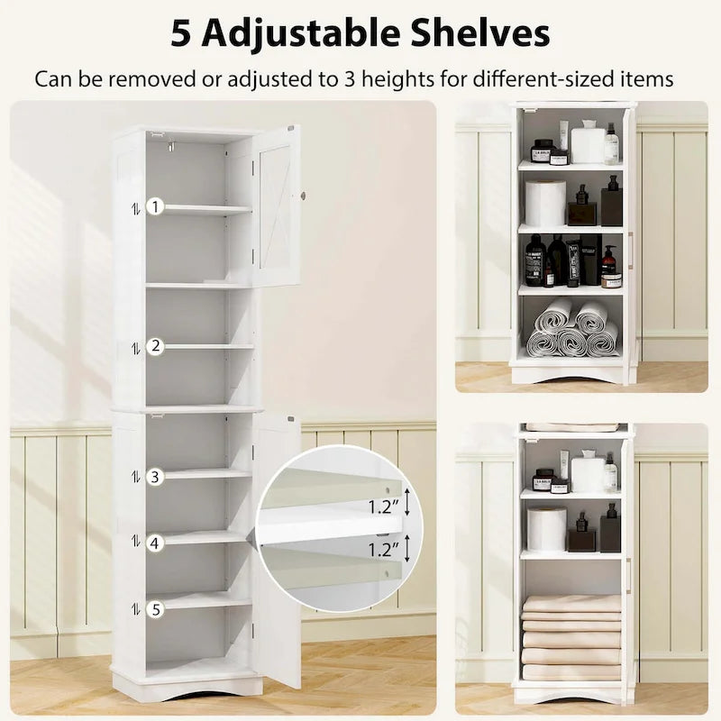 Costway 67 Tall Bathroom Cabinet Freestanding Storage Cabinet with 5 - See Details