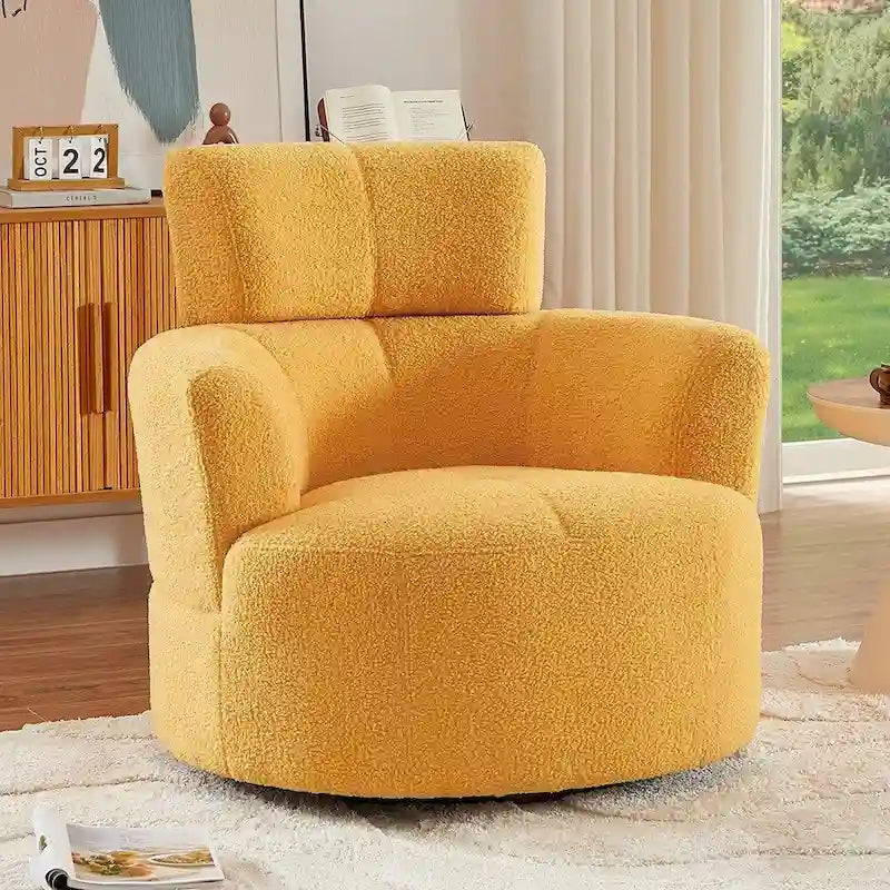 Fauteuil baril d'appoint pivotant à 360° en tissu