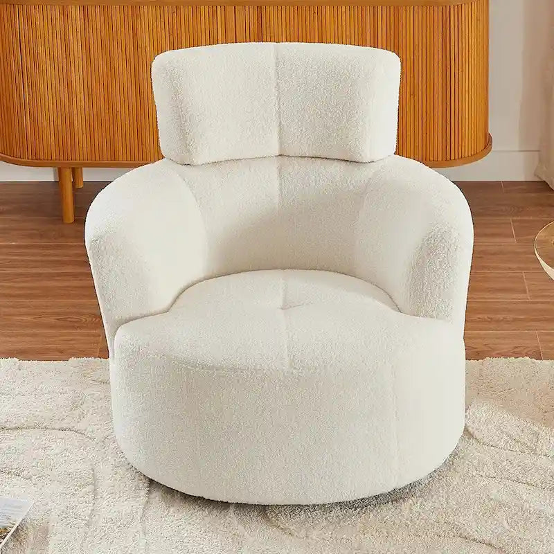Fauteuil baril d'appoint pivotant à 360° en tissu