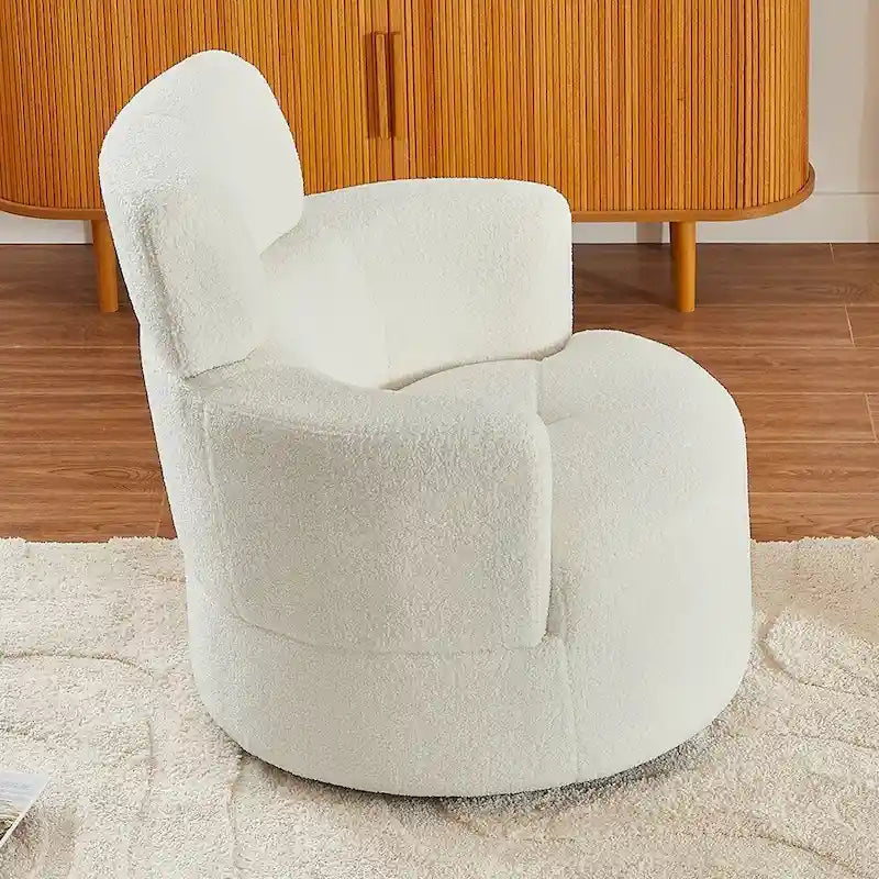 Fauteuil baril d'appoint pivotant à 360° en tissu