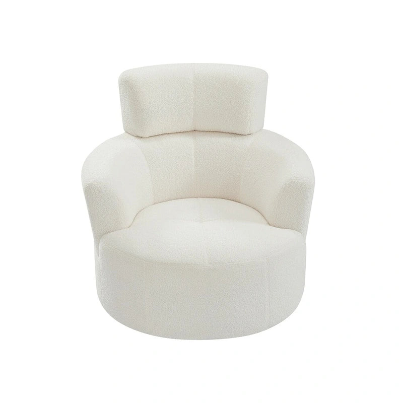 Fauteuil baril d'appoint pivotant à 360° en tissu