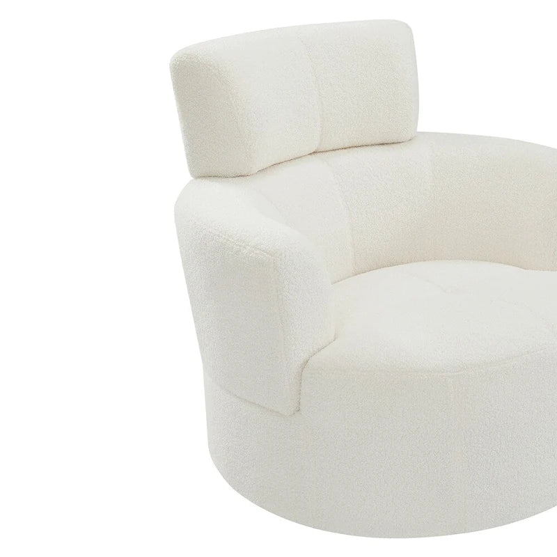 Fauteuil baril d'appoint pivotant à 360° en tissu