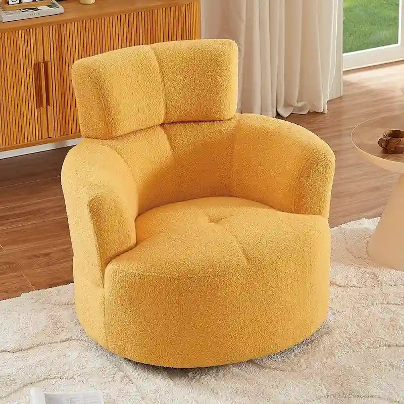 Fauteuil baril d'appoint pivotant à 360° en tissu