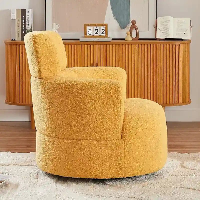 Fauteuil baril d'appoint pivotant à 360° en tissu
