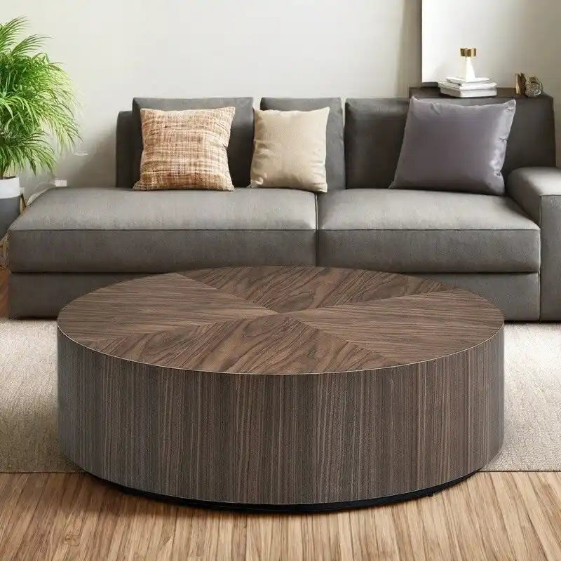 35.43 MDF Modern Round Pedestal Coffee Table - No Assembly Required