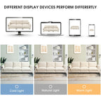 96 Chenille Smart Sectional Sofa with Bluetooth Speaker, Drop-Down Table & USB Charger and 3-Seater Cloud Couch