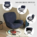 Modern Chenille 360 Swivel Office Chair with Metal Base Frame