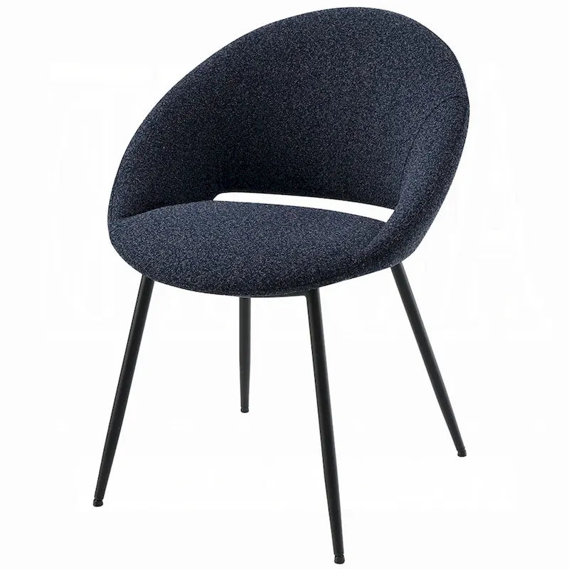 Black Boucle Dining Chairs Set of 2