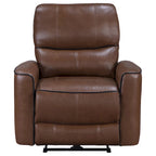 Lima Power Recliner Chair, Brown Faux Leather, USB Port, Foam Cushions