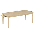 Ensemble table et chaises de salle à manger 7 pièces, table et chaises en bois massif avec table de salle à manger extensible, 2 tiroirs et 6 chaises rembourrées