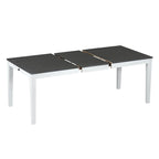 Ensemble table et chaises de salle à manger 7 pièces, table et chaises en bois massif avec table de salle à manger extensible, 2 tiroirs et 6 chaises rembourrées