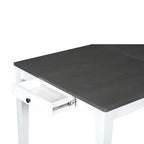 Ensemble table et chaises de salle à manger 7 pièces, table et chaises en bois massif avec table de salle à manger extensible, 2 tiroirs et 6 chaises rembourrées