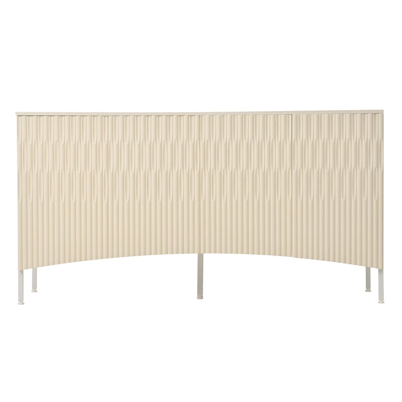 Buffet Cabinet with 4 Curved Bottom Doors, Sideboard Cabinet with Metal Legs, Console Table with Adjustable Shelf