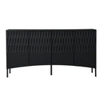 Buffet Cabinet with 4 Curved Bottom Doors, Sideboard Cabinet with Metal Legs, Console Table with Adjustable Shelf