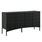 Buffet Cabinet with 4 Curved Bottom Doors, Sideboard Cabinet with Metal Legs, Console Table with Adjustable Shelf