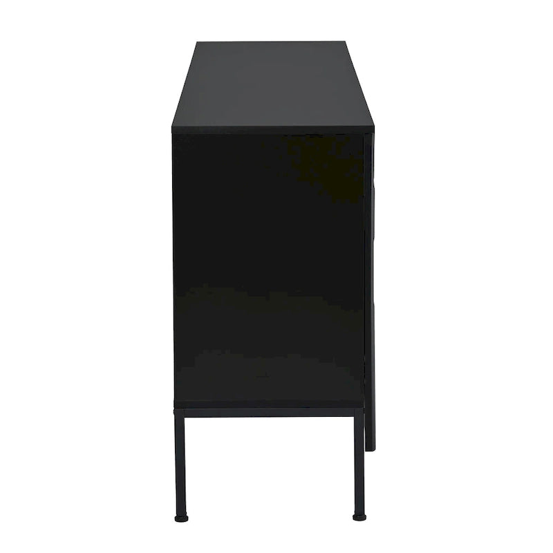 Buffet Cabinet with 4 Curved Bottom Doors, Sideboard Cabinet with Metal Legs, Console Table with Adjustable Shelf