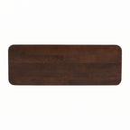 Table d'entrée en bois massif avec design cannelé, miel et noir