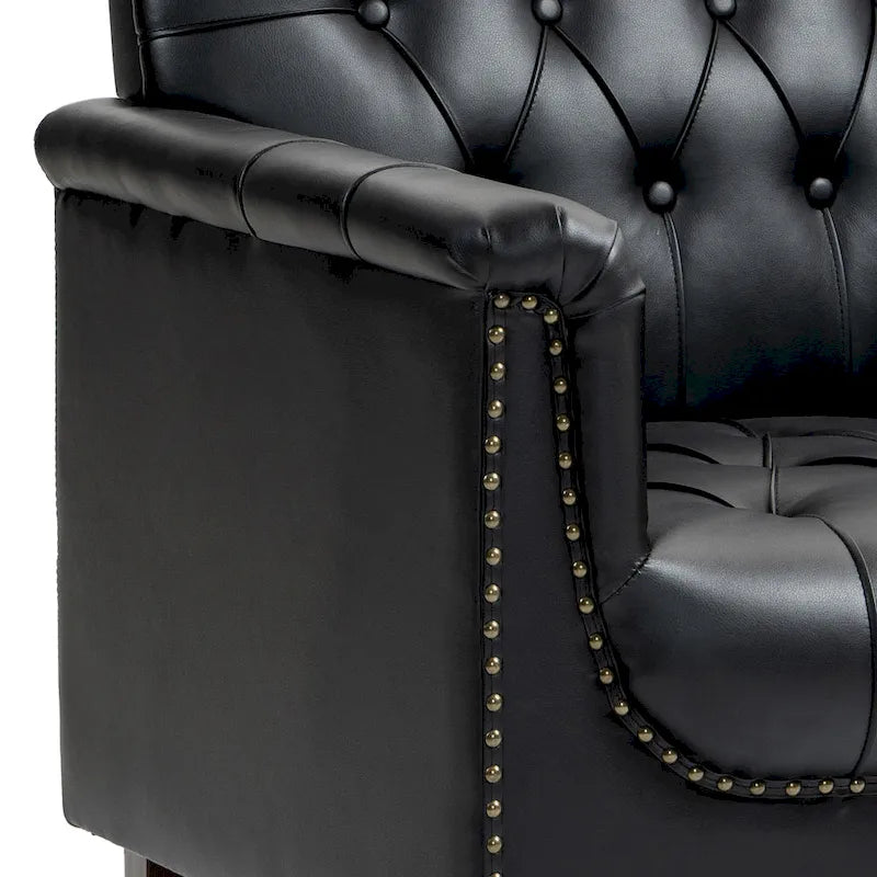 Modern Tufted Accent Armchair with Nailhead Trim Set of 2